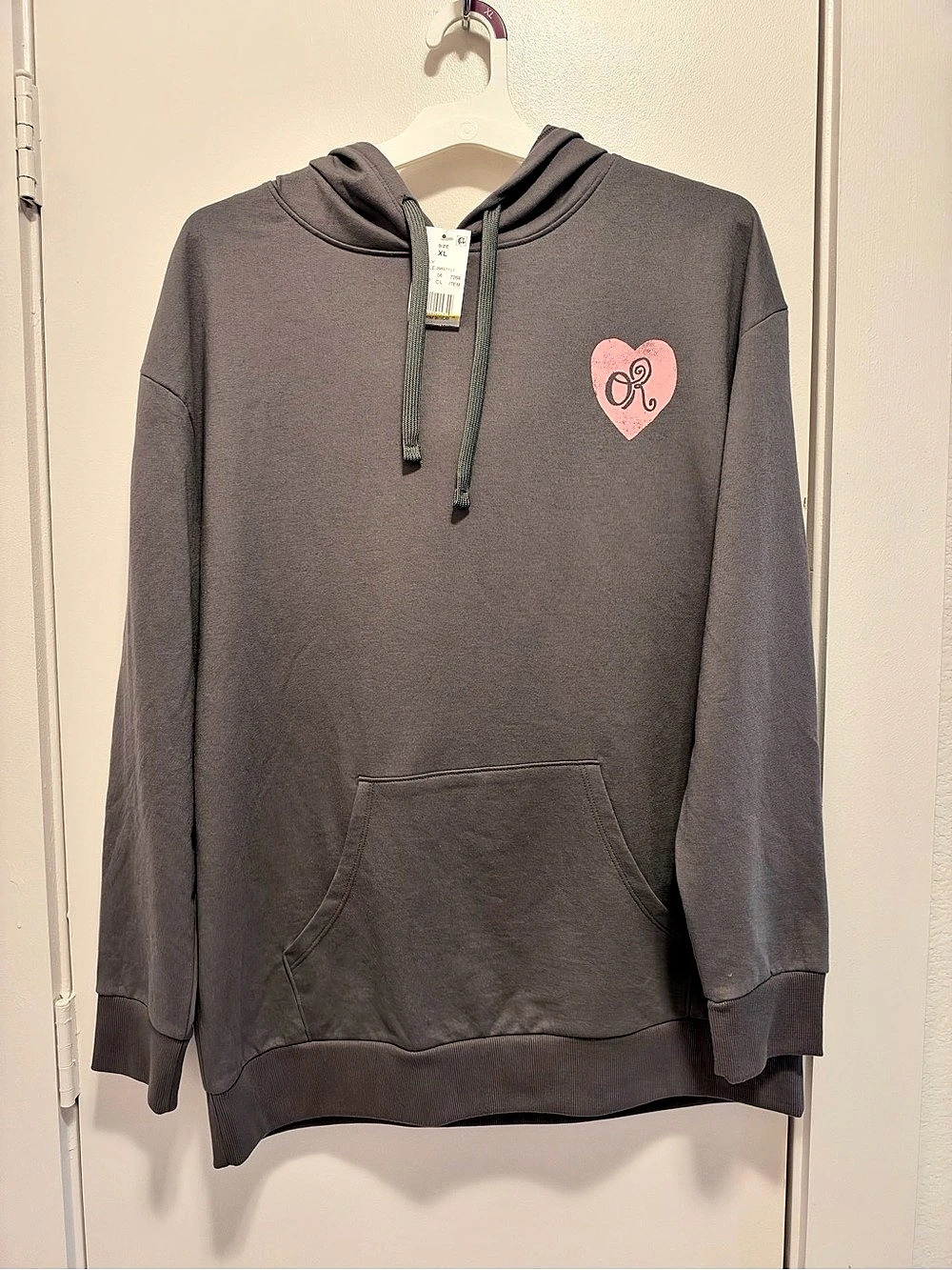 Olivia Rodrigo Heart Chainsaw Graphic Hoodie Women's XL Gray NWT